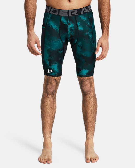 Men's HeatGear® Printed Long Shorts, Blue, pdpMainDesktop image number 0